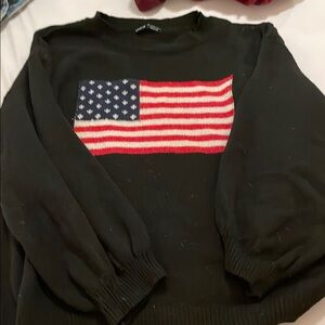 Black Sweater with American Flag Design
